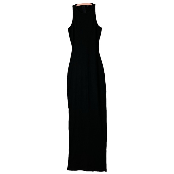 naked wardrobe Dresses & Skirts - Naked Wardrobe NWOT Size S Maxi Dress Bodycon Black Ribbed Racer Back Stretch